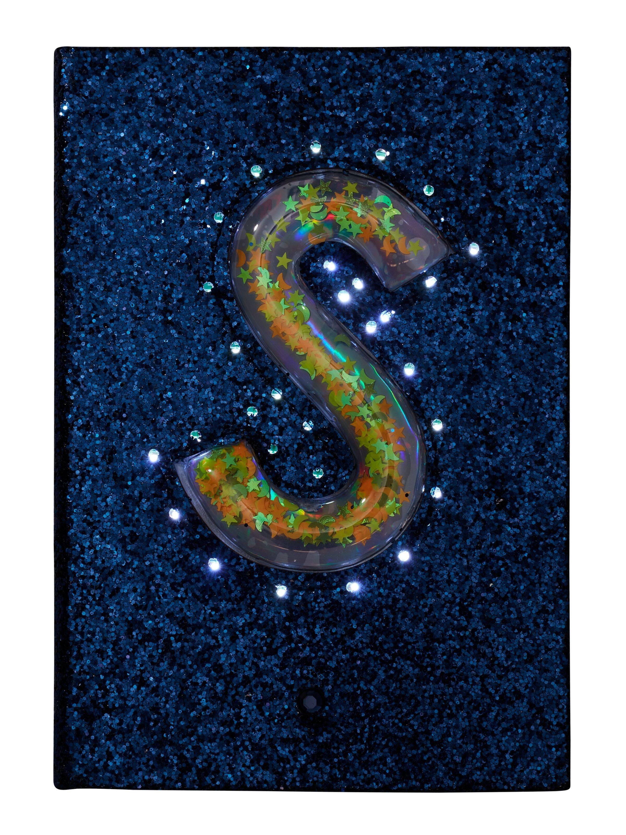 Space Light Up Glitter Alphabet A5 Notebook