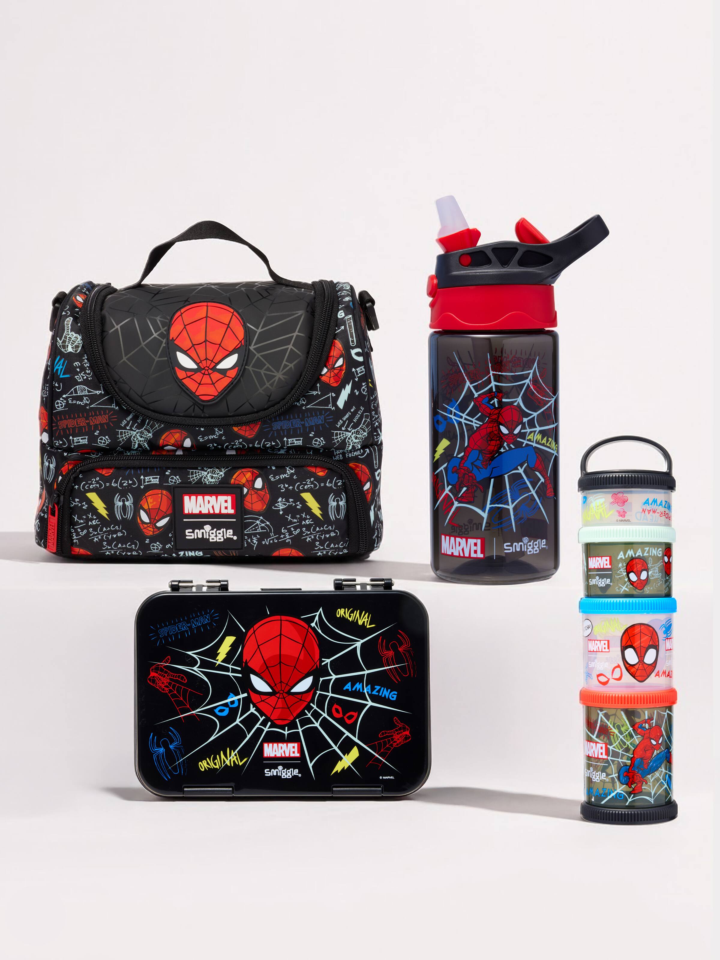 Spider-Man 4 Piece Lunch Bundle W Junior Flip Bottle 430Ml