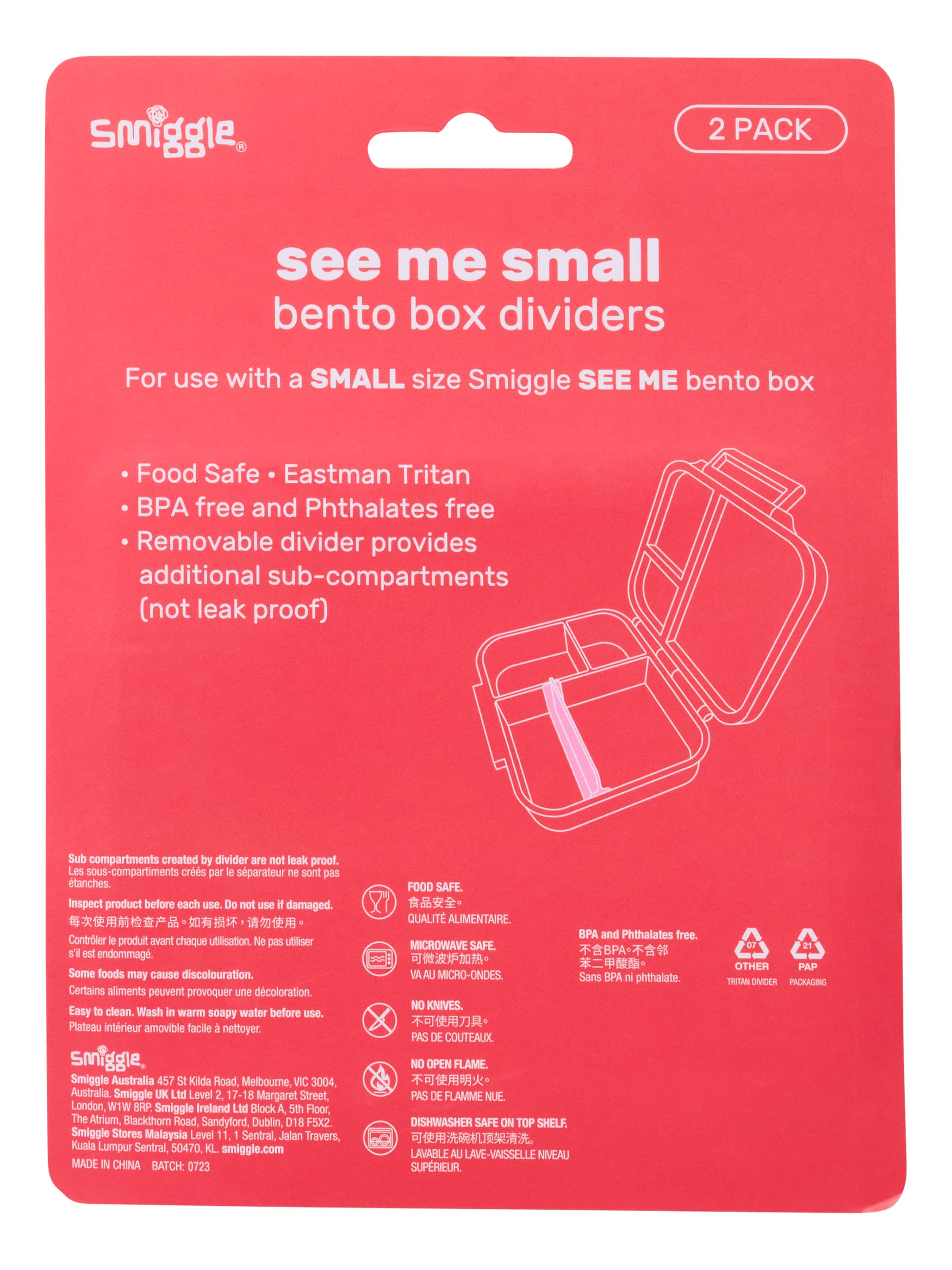 Replacement See Me Bento Lunchbox Dividers X2