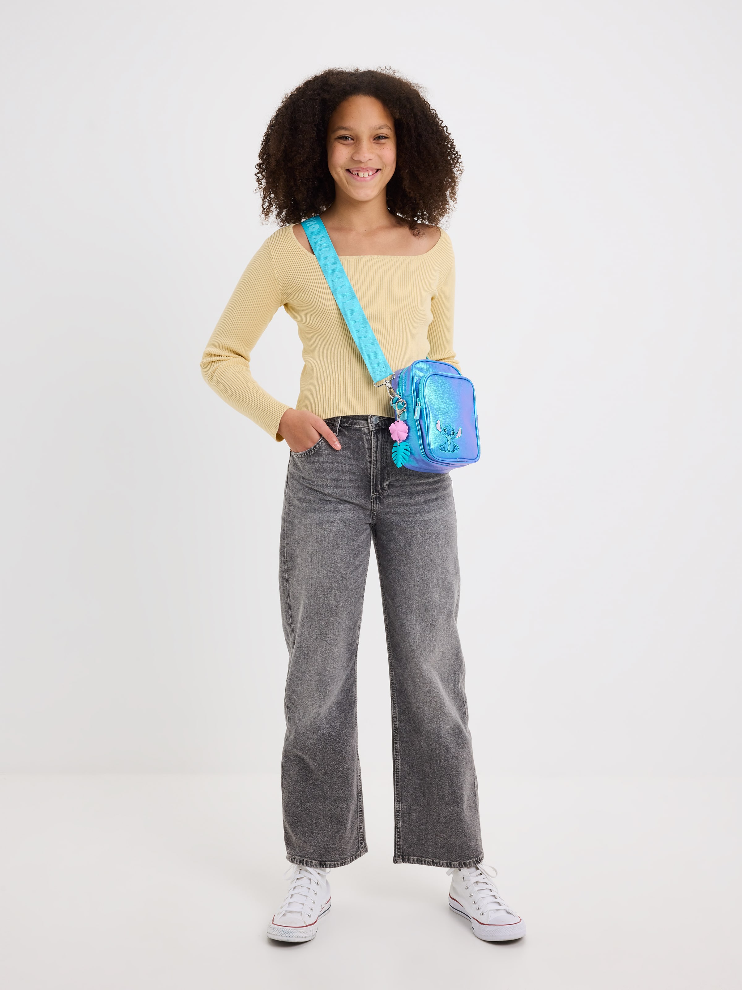 ショルダーバッグ・ポシェット ILLIGO Love Stitch Shoulder Bag Blue Stitchme|disney Stitch Denim Crossbody Bag - Women's Cartoon