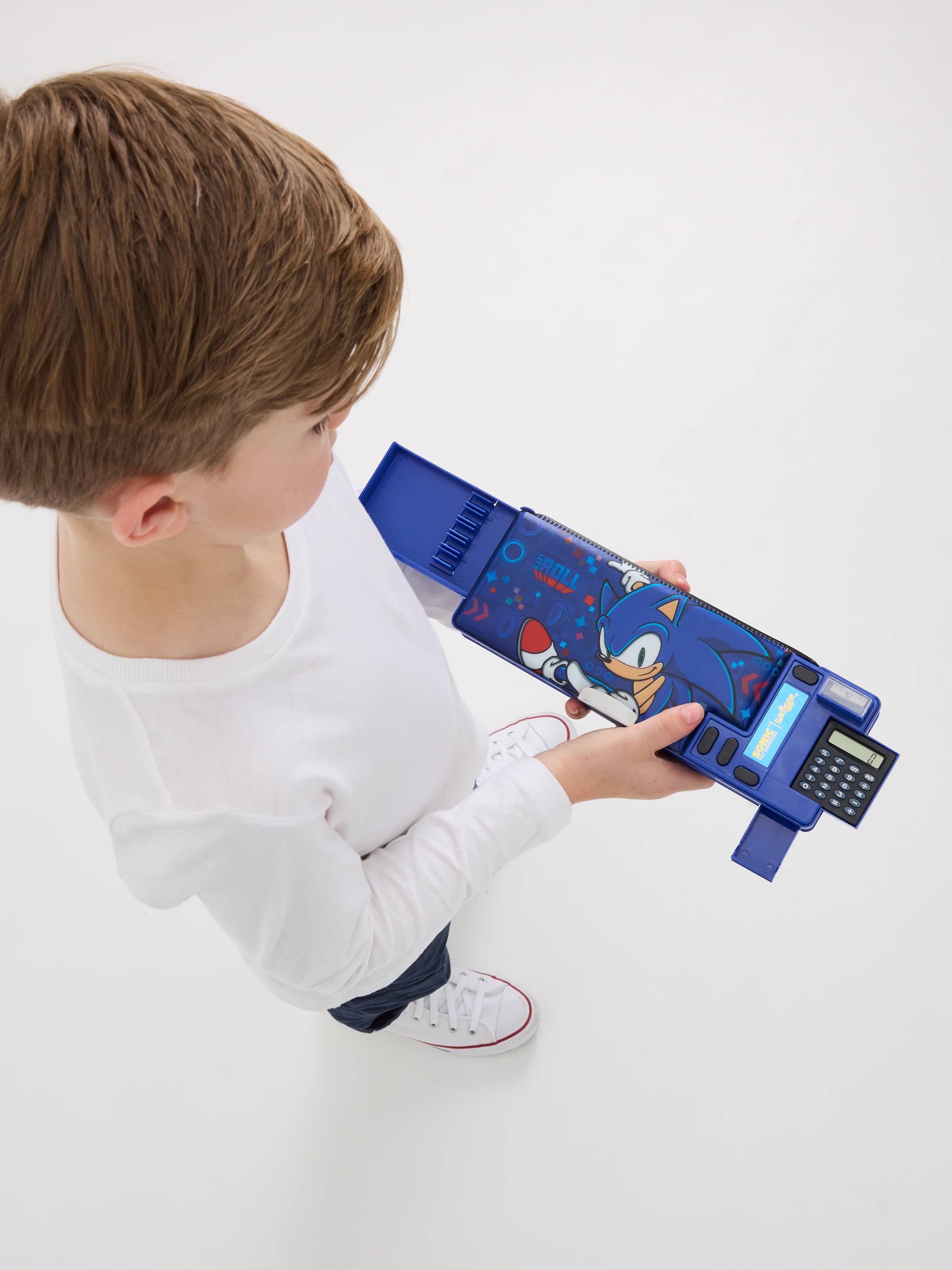 Sonic FD-1607-D Pencil Case, Standing Pen Case, Smaster, Calm Black