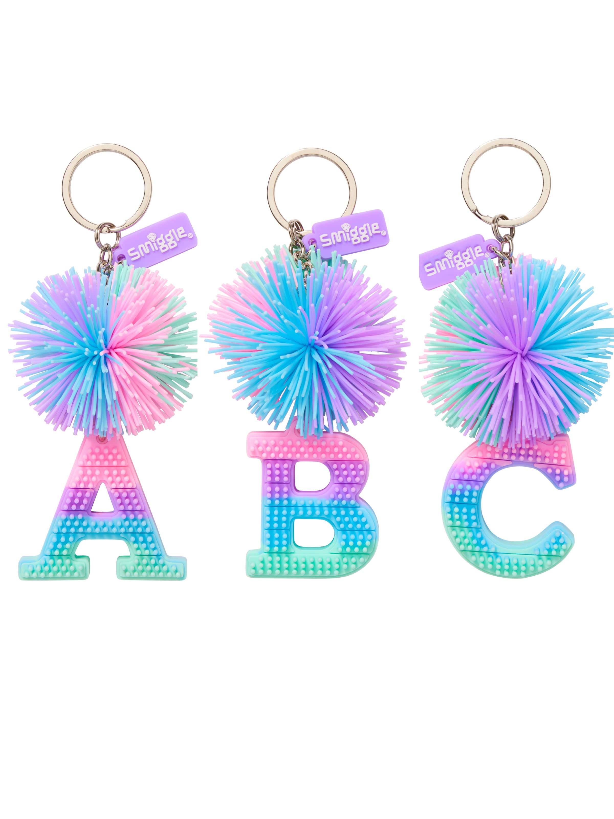 Pastel Pom Pom Scented Alphabet Keyring