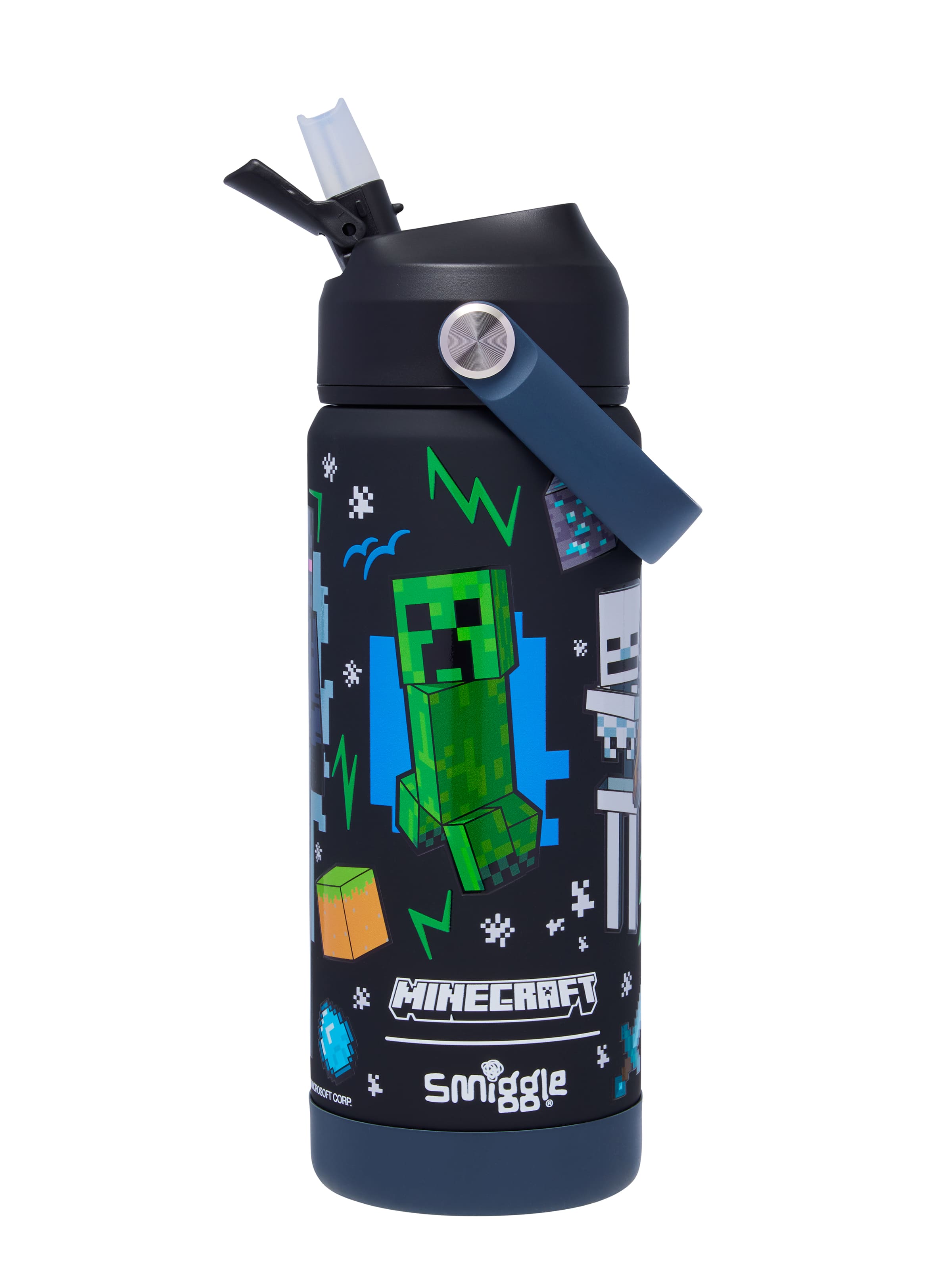 Minecraft Squiggle Insulated Stainless Steel Drink Bottle 550Ml
