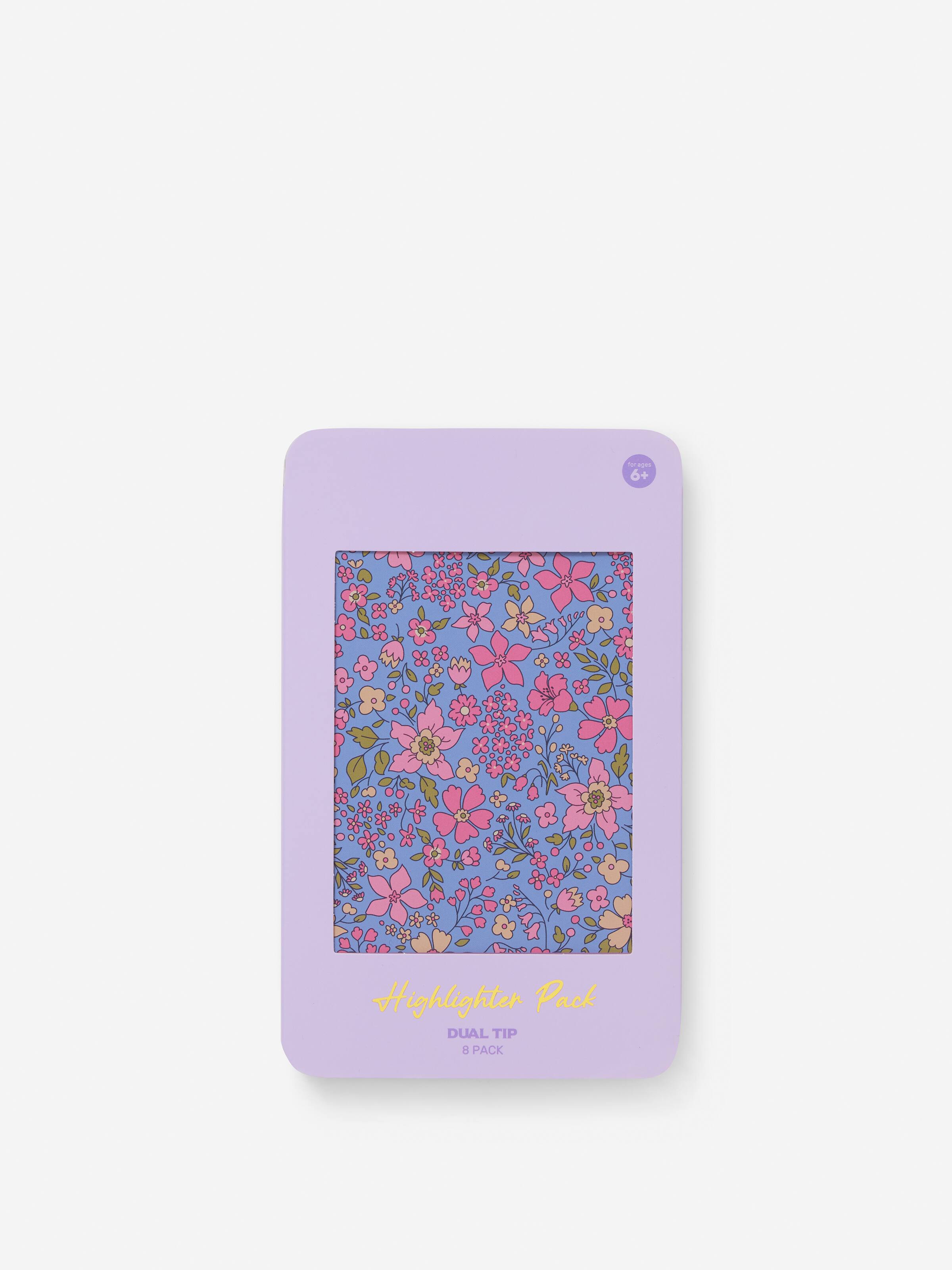 Floral Dual Tip Highlighters 8 Pack