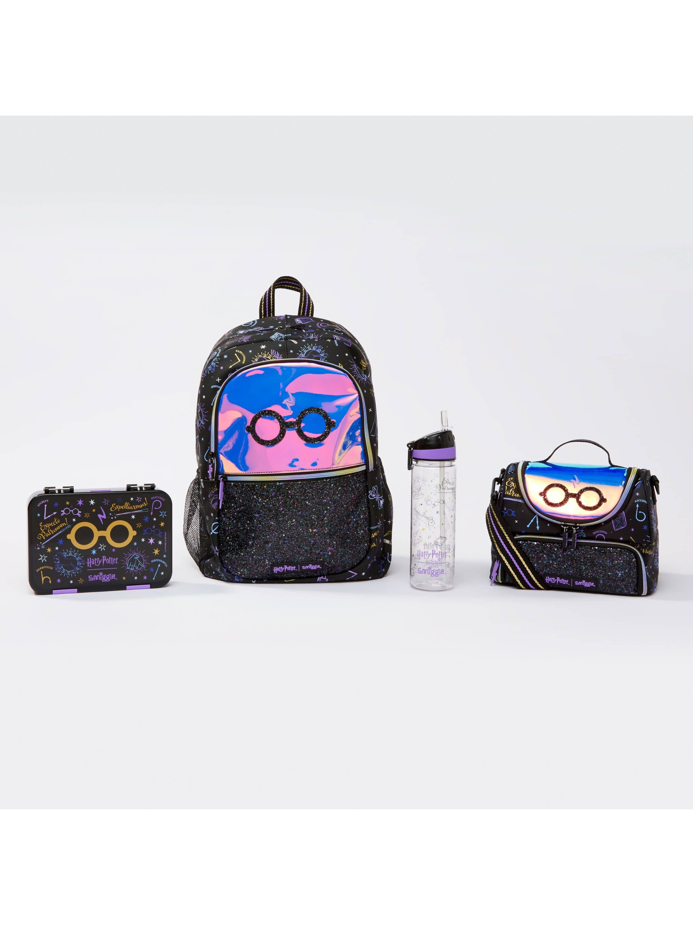 Harry Potter Happy Medium Bento Lunchbox 4 Piece Bundle