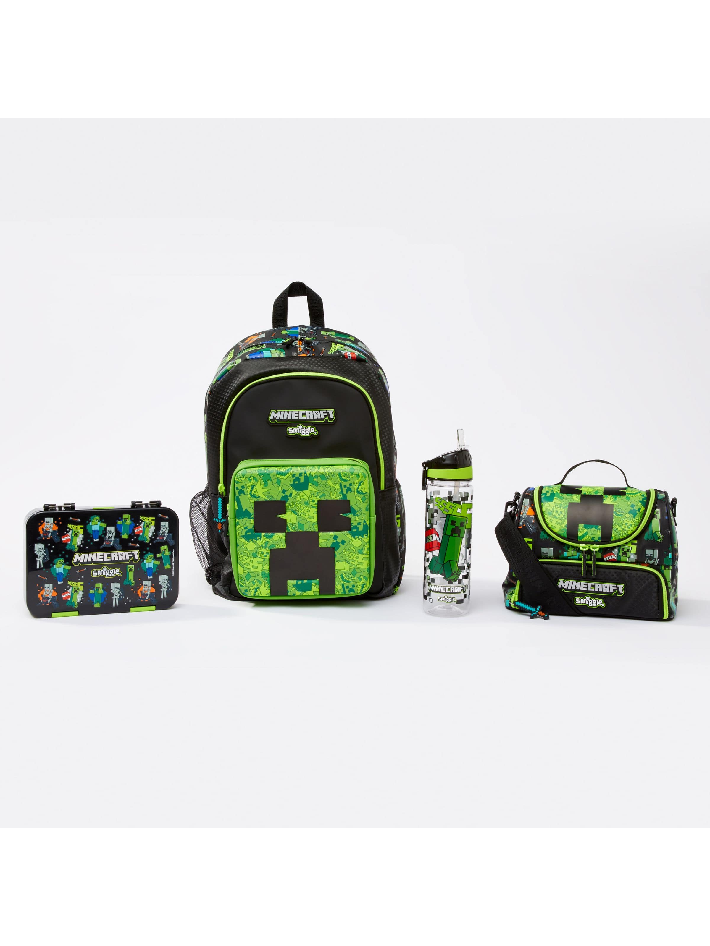 Minecraft Medium Happy Bento Lunchbox 4 Piece Bundle