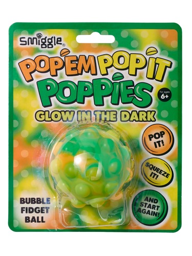 Popem Popit Poppies Glow In The Dark Fidget Ball                                                                                