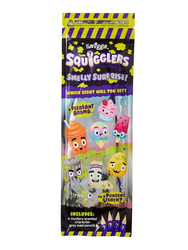 Squigglers Smelly Surprise Scented Pencils X4                                                                                   